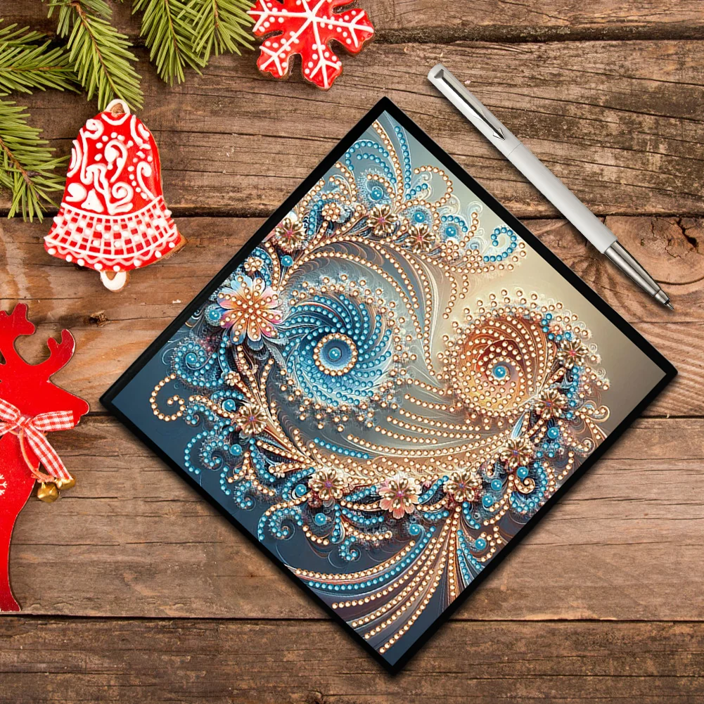 5D DIY Floral Pattern Special Shaped Diamond Art Painting Notebook Kit