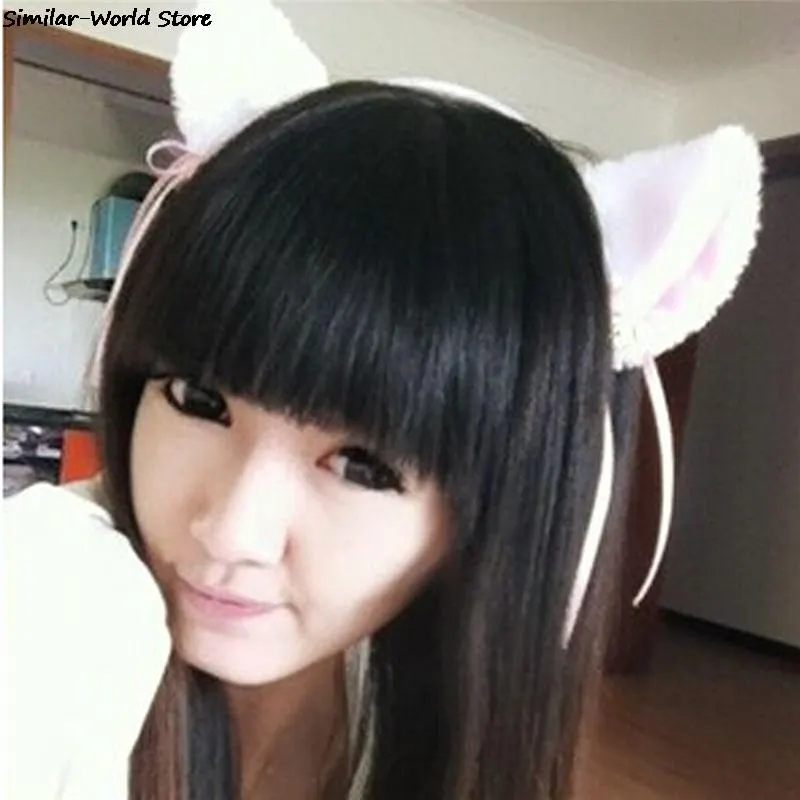 1 Pcs Lovely Night Party Club Bar Decorate Headbands Plush Cat Fox Fur Ear Hairband Girls Anime Cosplay Costume Cat Ear Hairwear
