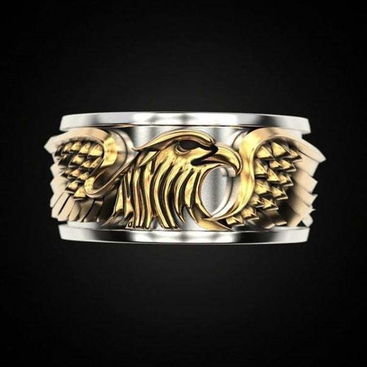WoodyOrnament Eagle Men's Ring