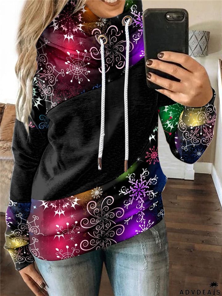 Casual Fashion Printed Long Sleeve Christmas Hoodie