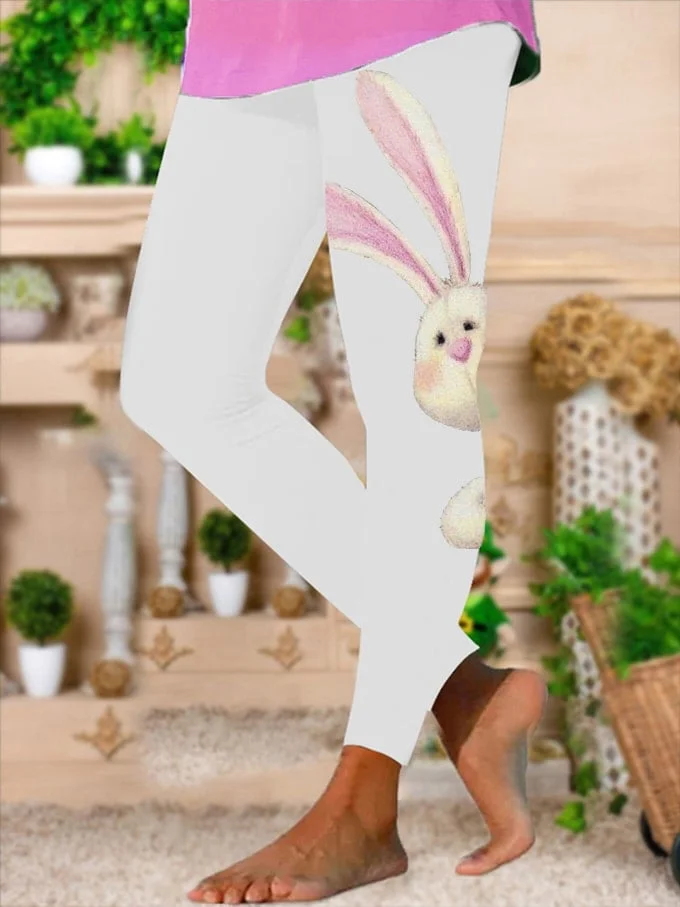 Women's Easter Cute Bunny Print Yoga Leggings socialshop