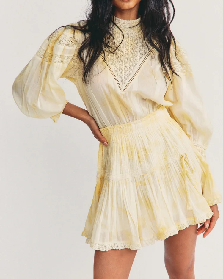 Long sleeve lace mini dress