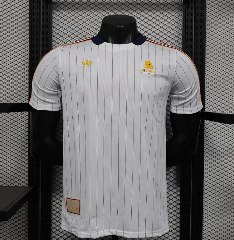 2025-26 Roma Casual Retro White Jersey - Player Edition