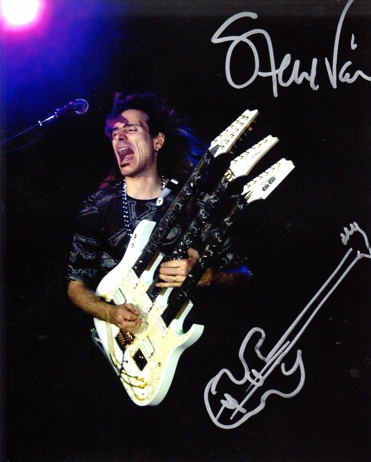 GFA World Top Guitarist * STEVE VAI * Signed w/ sketch 8x10 Photo Poster painting PROOF AD1 COA