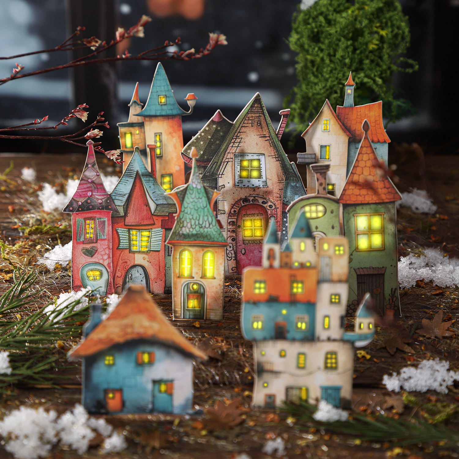 스티커 - 이상한 코티지 시리즈 빈티지 하우스 성 조경