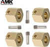AMK 4Pcs TRX4 Brass Weight 12mm Hex Beadlock Wheel Hubs Heavy Duty Counterweight for 1/10 RC Crawler Cars Sport Defender TRX6 (8mm)