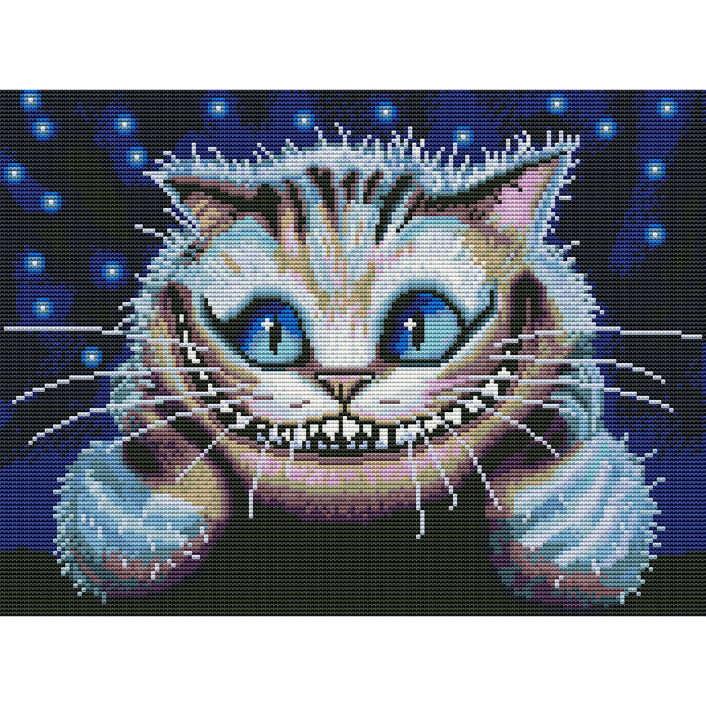 

Cheshire Cat - 11CT Stamped Cross Stitch - 46*36CM, 501 Original