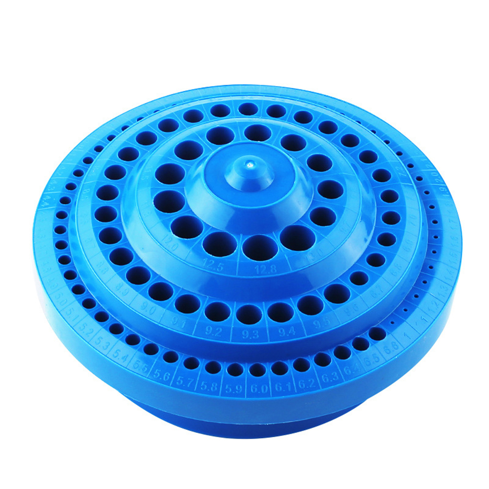 

Round Shape Plastic Drill Bit Storage Case Stand Blue Hole Bore Organizer, 501 Original