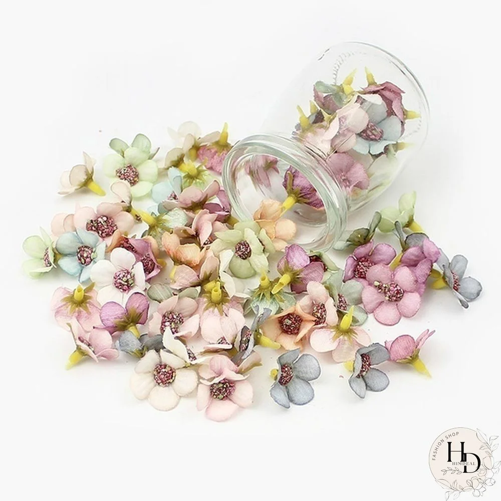 50/100pcs Multicolor Daisy Flower Head Mini Silk Artificial Flower For Wedding Engagement Party Home Decor DIY Garland Headdress
