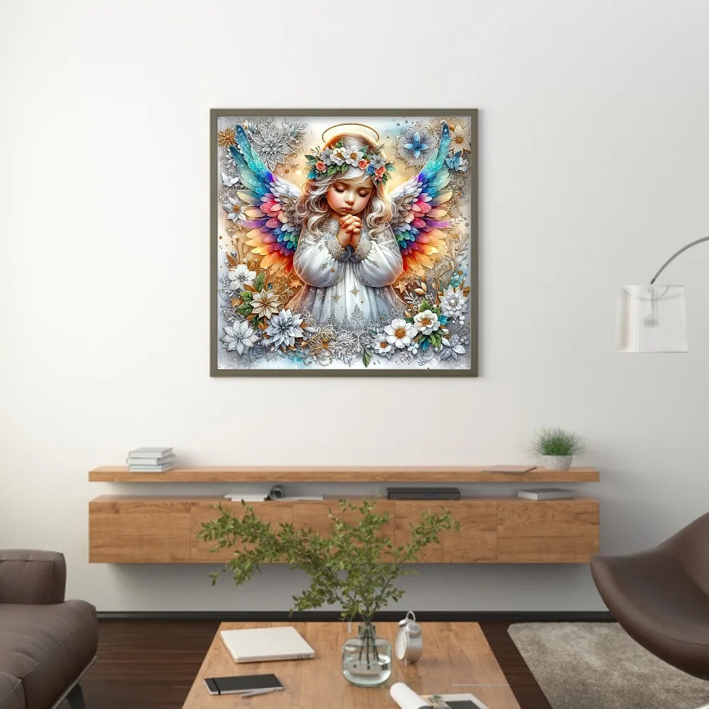 Diamond Painting - Full Round Drill - Angel Girl(Canvas|40*40cm)