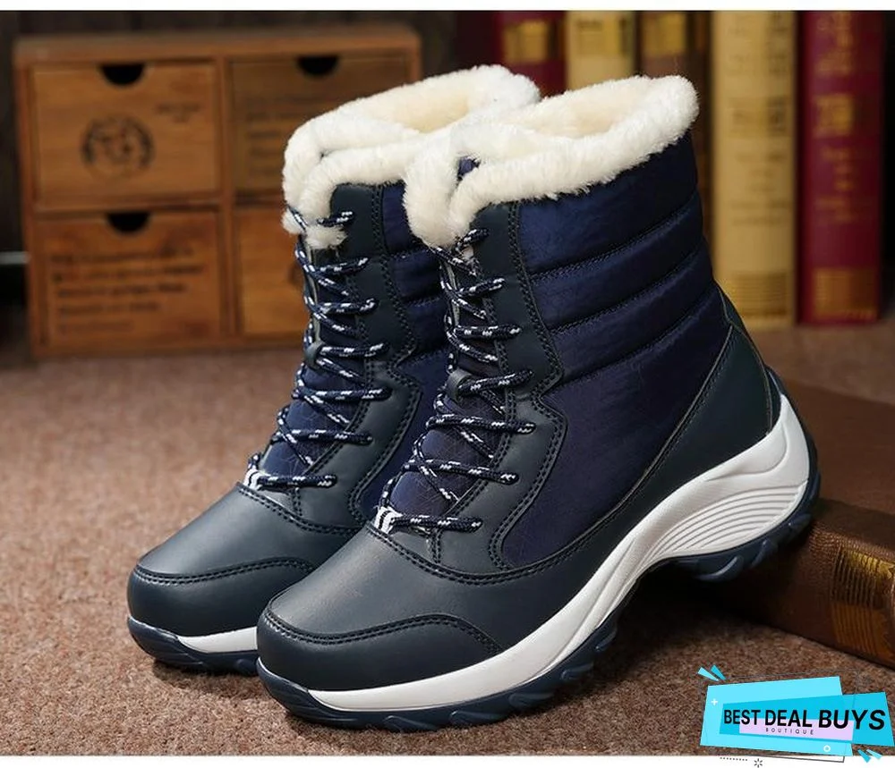 Women Boots Waterproof Winter Snow Boots Platform Warm Ankle Winter Boots with Thick Fur