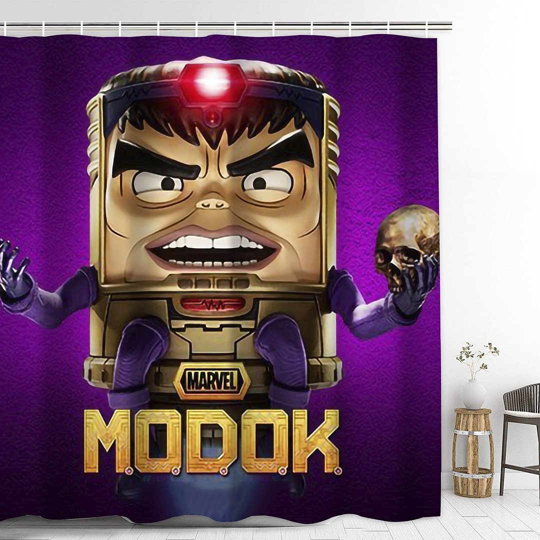 M.O.D.O.K. Bathroom Shower Curtain with Hooks Thicken Waterproof Home Decoration