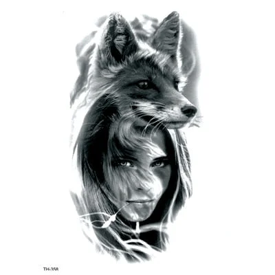 Six Styles Wolf Waterproof Temporary Tattoo Sticker On Body Art Tattoo Fake Tattoo Sleeve Clock Tatouage Henna Tatoo Sleeve