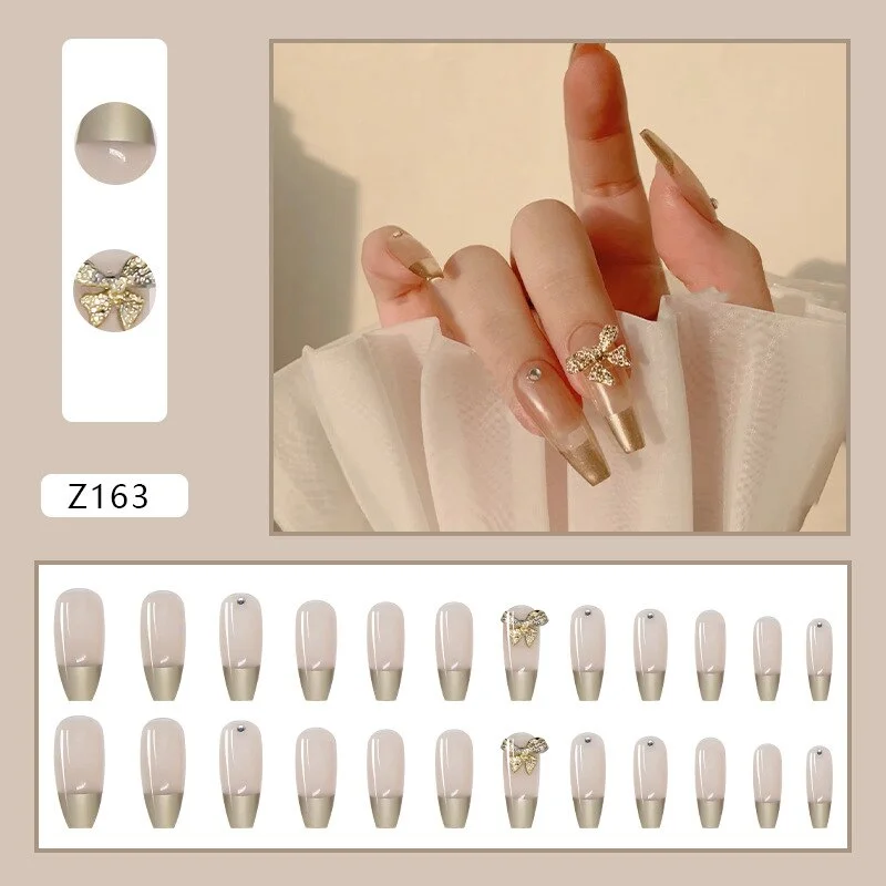 Fake Nail Patch Long/Short Paragraph Ballet Nails Purple Clouds Finished Nail Piece 24PCS Glue Type Best Gifts SANA889-Nail Inspo