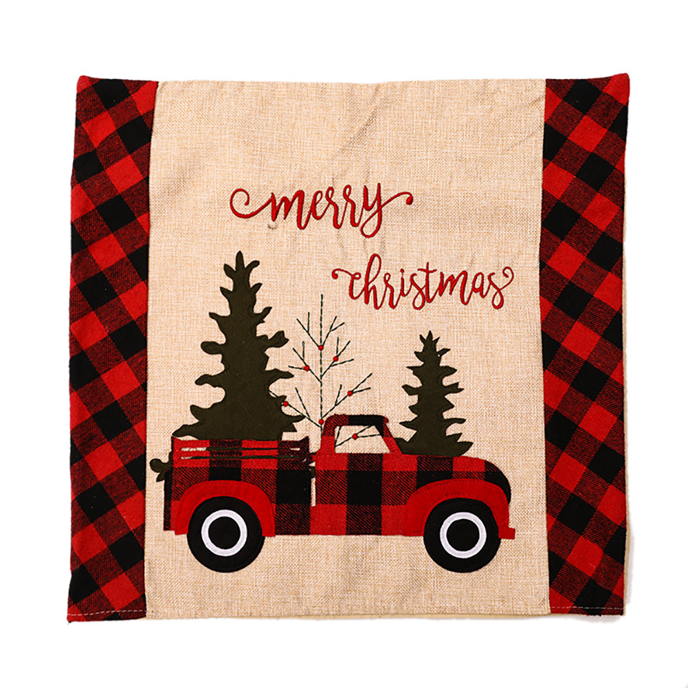 

Christmas Burlap Farm Tractor Chair Covers Letter Printed Home Party Decor, 501 Original