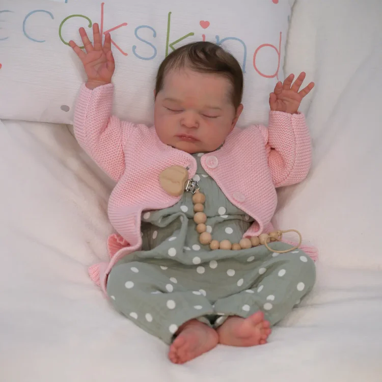  [New] 20 Inches Toddler Sleeping Adorable Baby Girl Doll Maddia with Brown Hair - Reborndollsshop®-Reborndollsshop®