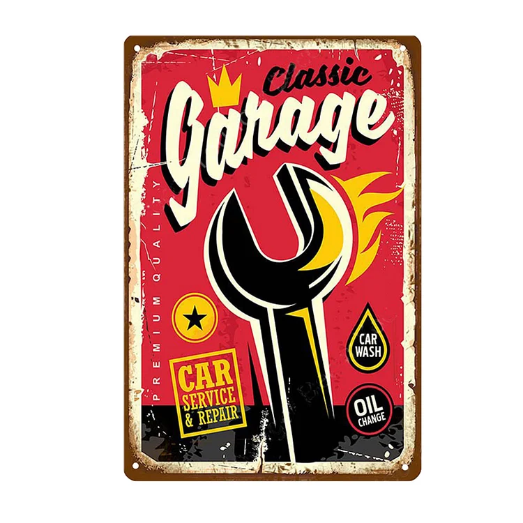 Classic Garage - Vintage Tin Signs/Wooden Signs - 7.9x11.8in & 11.8x15.7in
