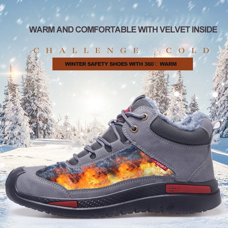 Safety Boots Men Winter Work Shoes Water-Proof Anti-smash Security Safety Shoes Indestructible Work Boots Steel Toe Men Shoes