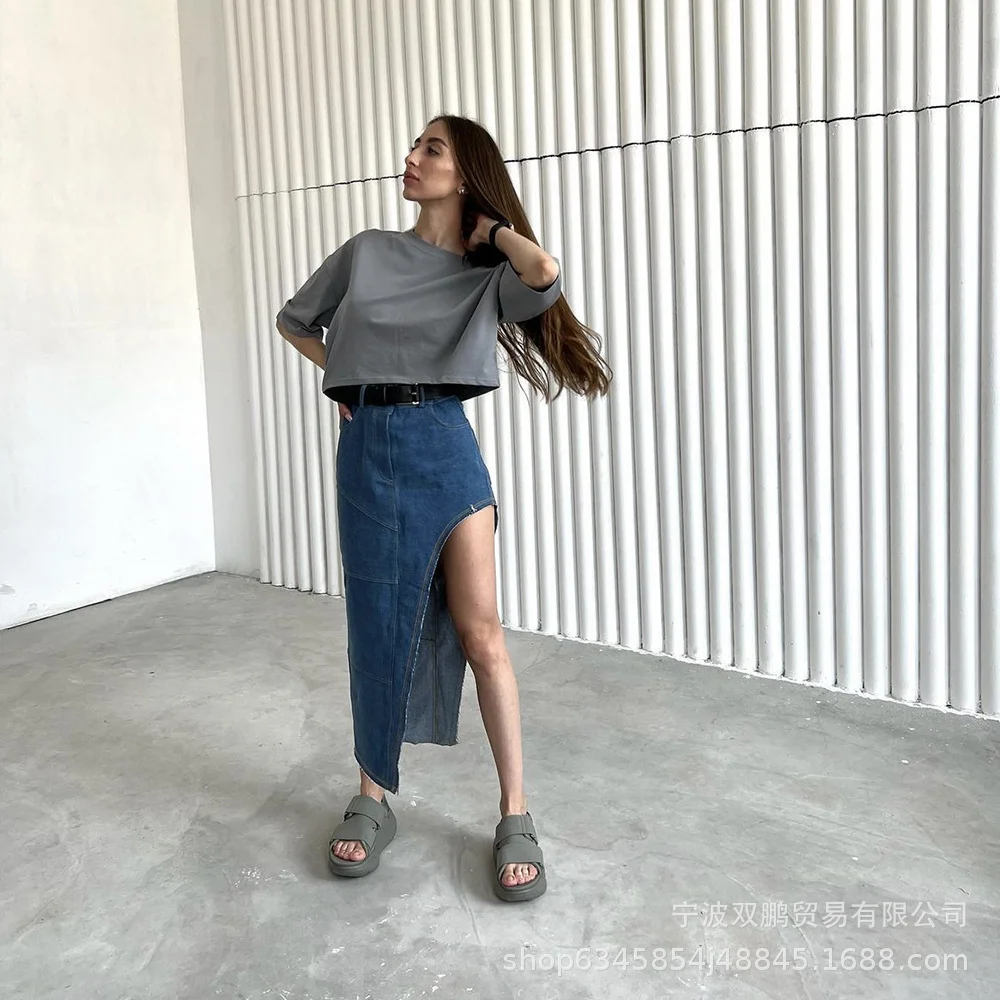 Athvotar Athvotar Spring Summer New Pure Color Short T-Shirt Women Hot Y2K Cotton Short-Sleeved Top Hot Babes