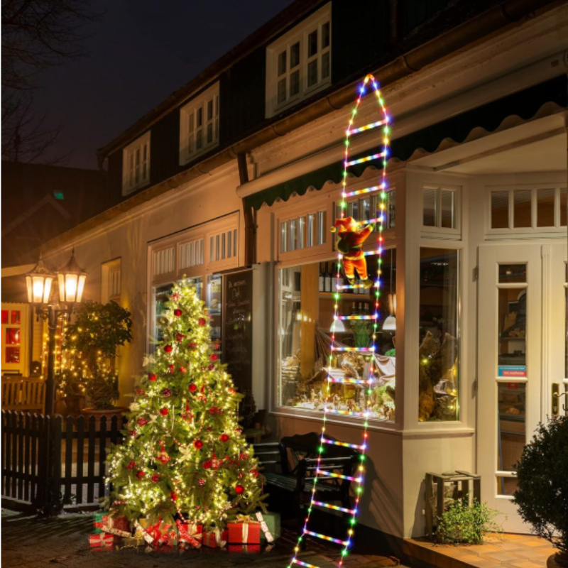 Tegooe USB Powered Santa Climbing Ladder Lights - 8 Mode Decorative Display