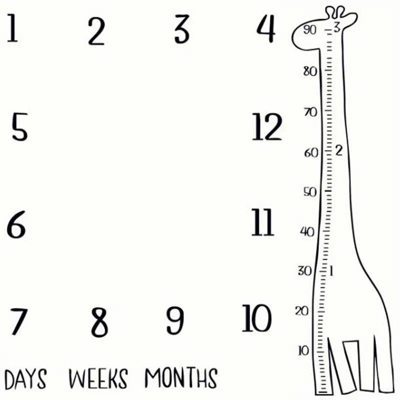 Newborn baby Monthly Growth Milestone Blanket photography props Background Cloth Commemorate Rug Mat baby accessories