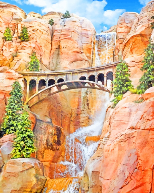 

Disneyland Resort Waterfall – Paint By Numbers - 40*50CM, 501 Original