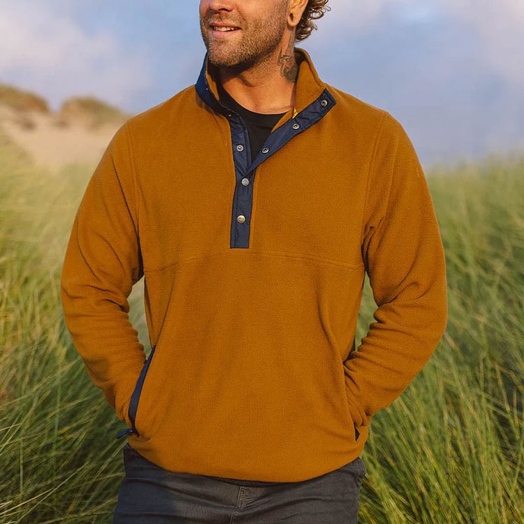 Single-breasted classic outdoor men's sweatshirt