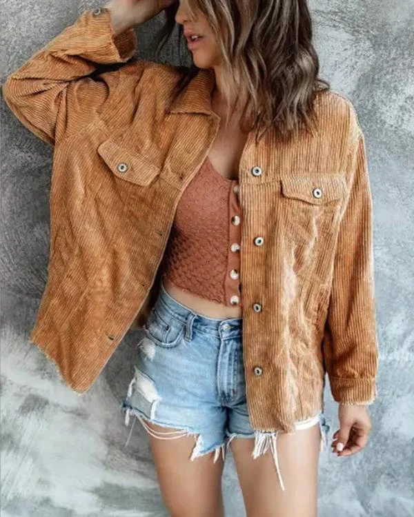 Pit Strip Velvet Shirt Jacket