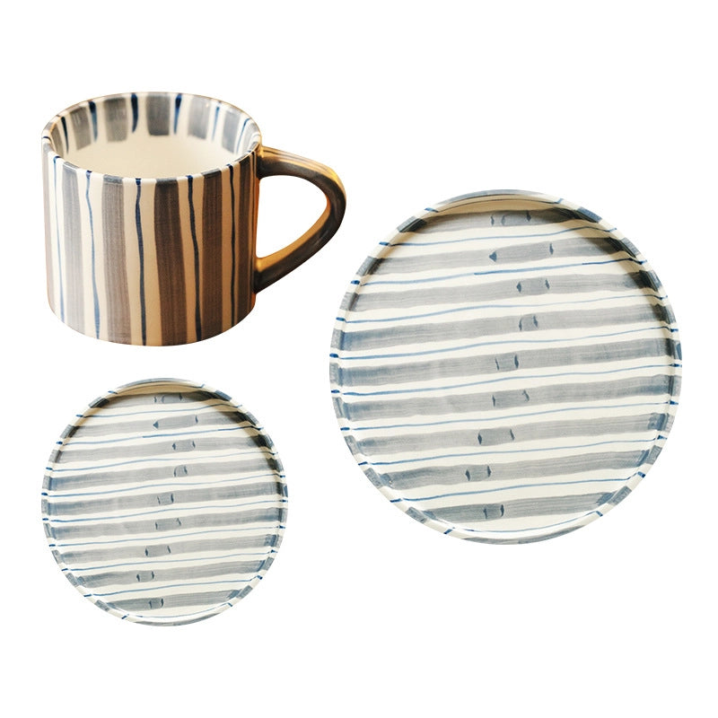 Casual Cute Stripe Ceramics Plate Water Bottles 1 Piece 1 Set