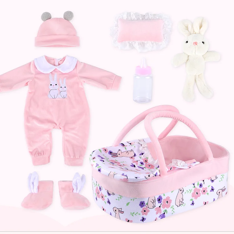 17"-22'' Adoption Reborn Baby Girls Essentials-7pcs Gift Set for Newborn Baby Dolls