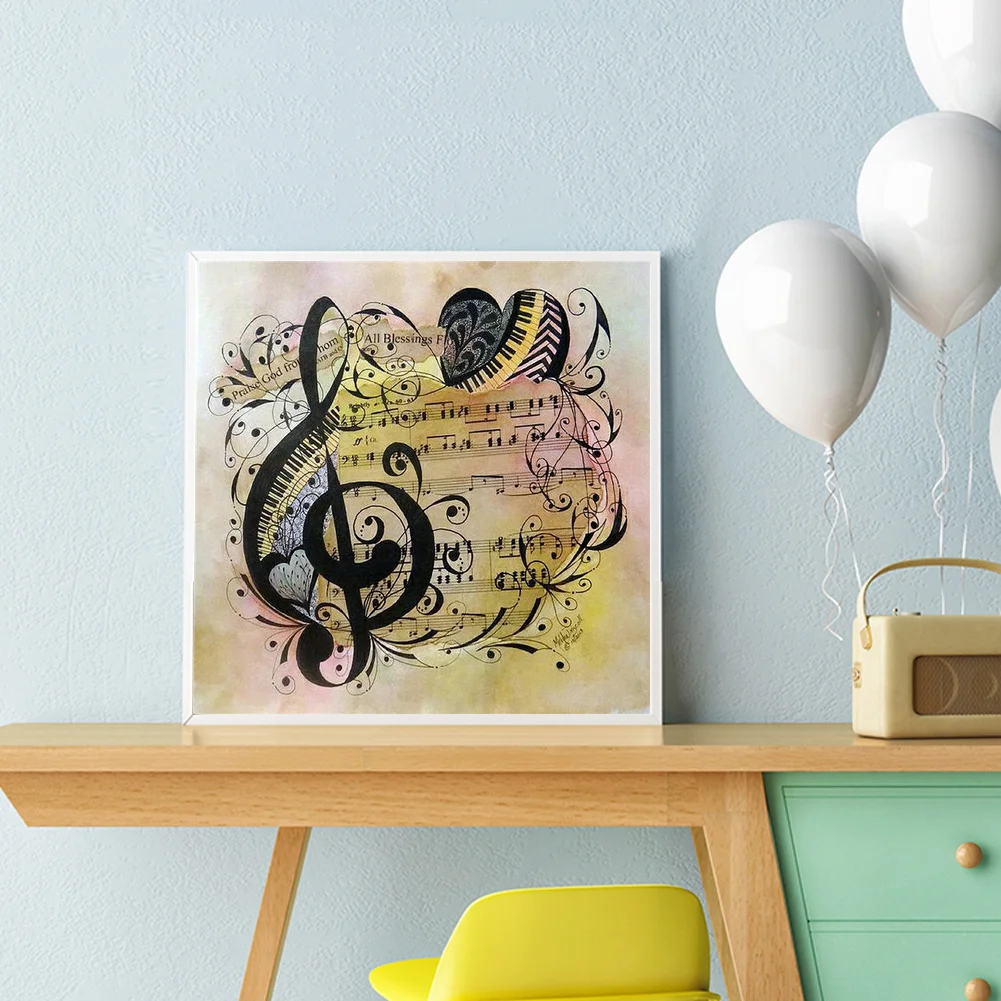 Diamond Painting - Full Round Drill - Musical Note(30*30cm)