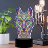 DIY Diamond Painting 7 Color Night Light Lamp Home Decoration Ornament Gift Kit(Wolf)