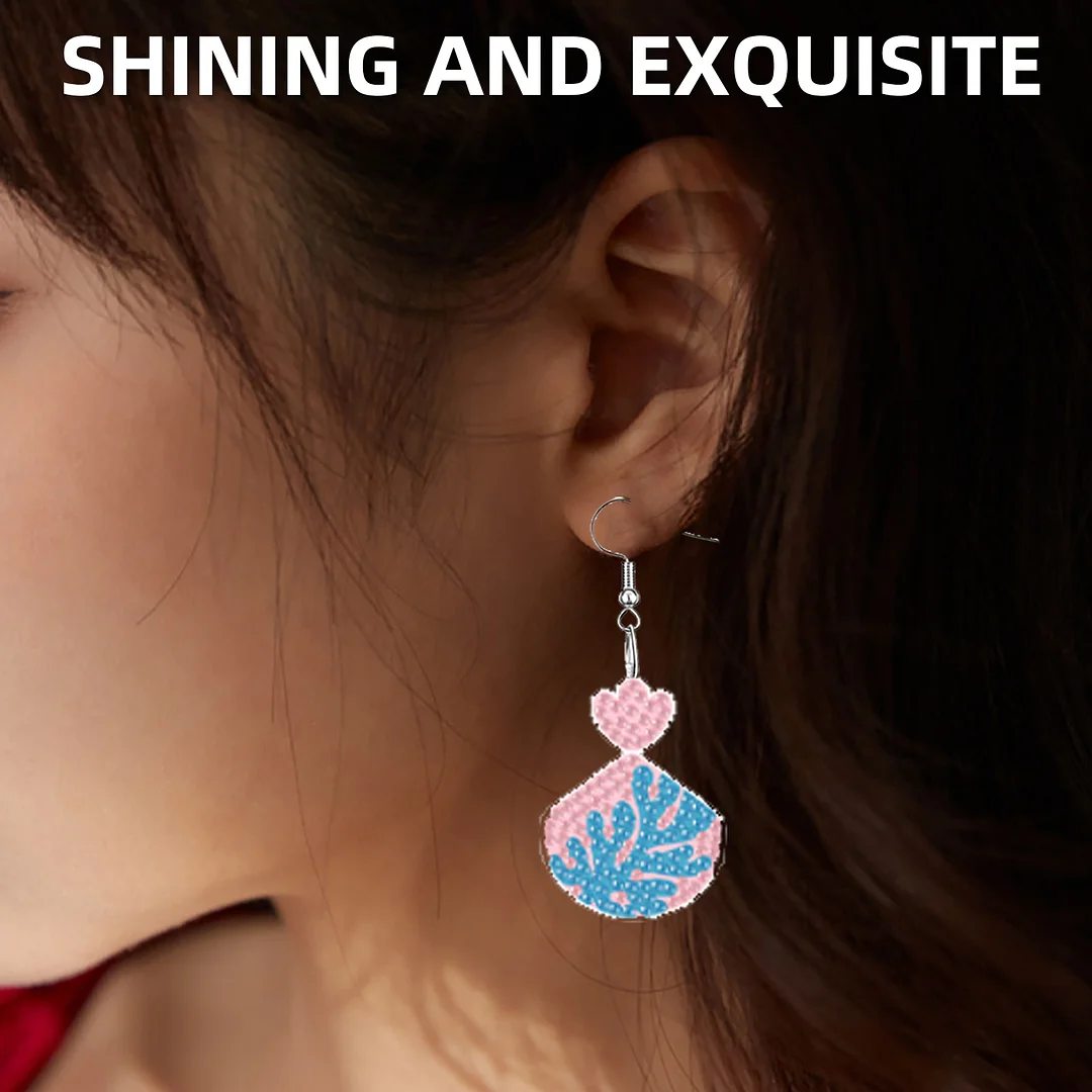 12 Pairs Plant Diamond Painting Earrings DIY Diamond Art Earrings for Adults