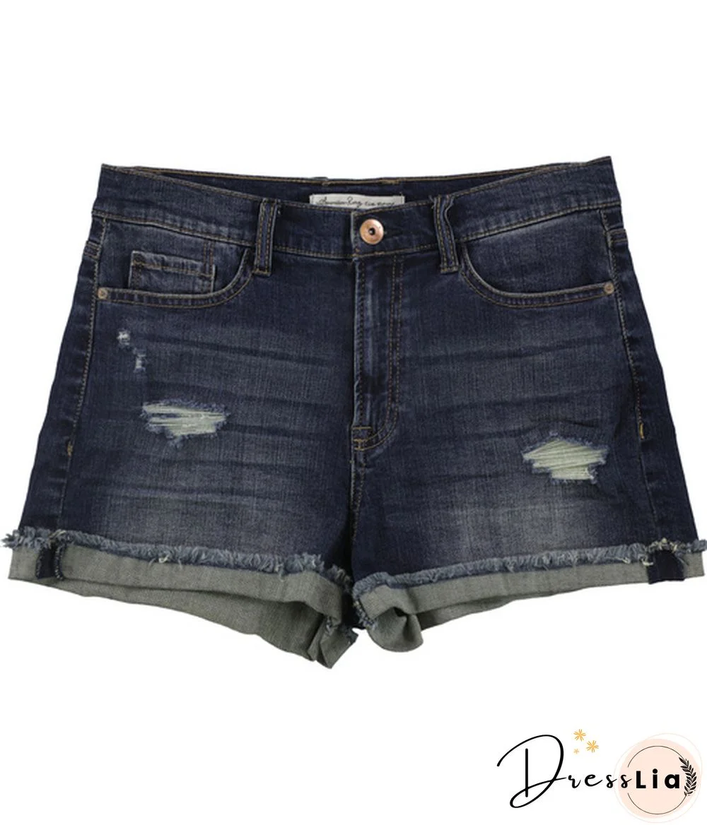 American Rag Womens Ripped Raw Edge Casual Denim Shorts