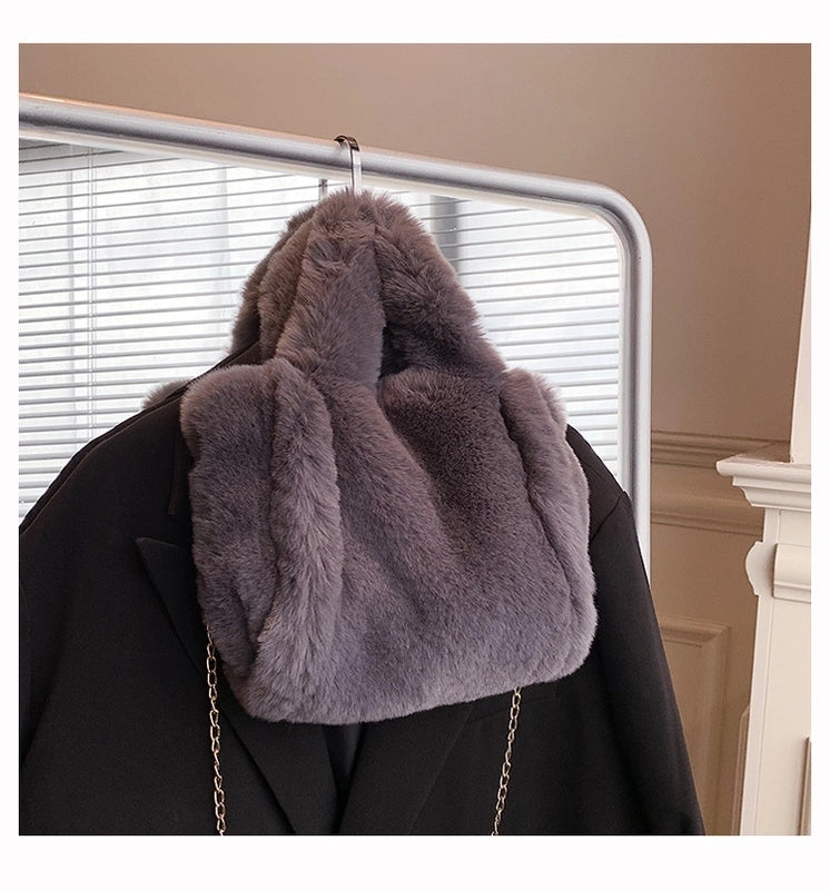 Winter New Mao Mao Bag Women’s Bag Large Capacity Women’s Shoulder Crossbody Bag Portable Tote Plush Bag