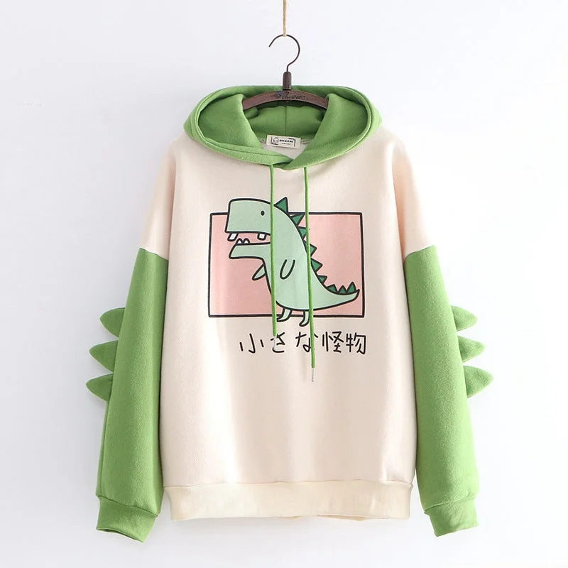Brownm Printed Dinosaur Color Women's Winter Sweater