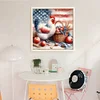 American Flag And Hen-11CT Stamped Cross Stitch 40*40cm/15.75*15.75in