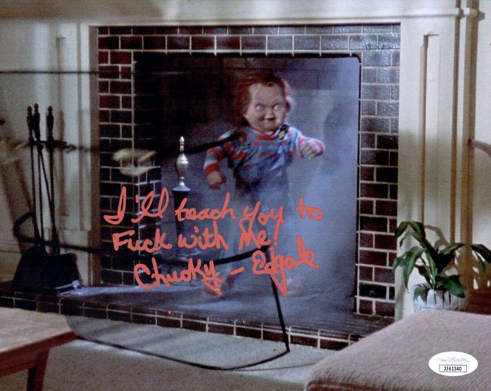 ED GALE Signed CHUCKY 8x10 Photo Poster painting Child's Play In Person Autograph JSA COA Cert