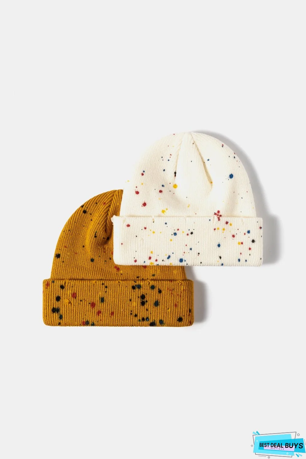 Confetti Rib-Knit Cuff Beanie