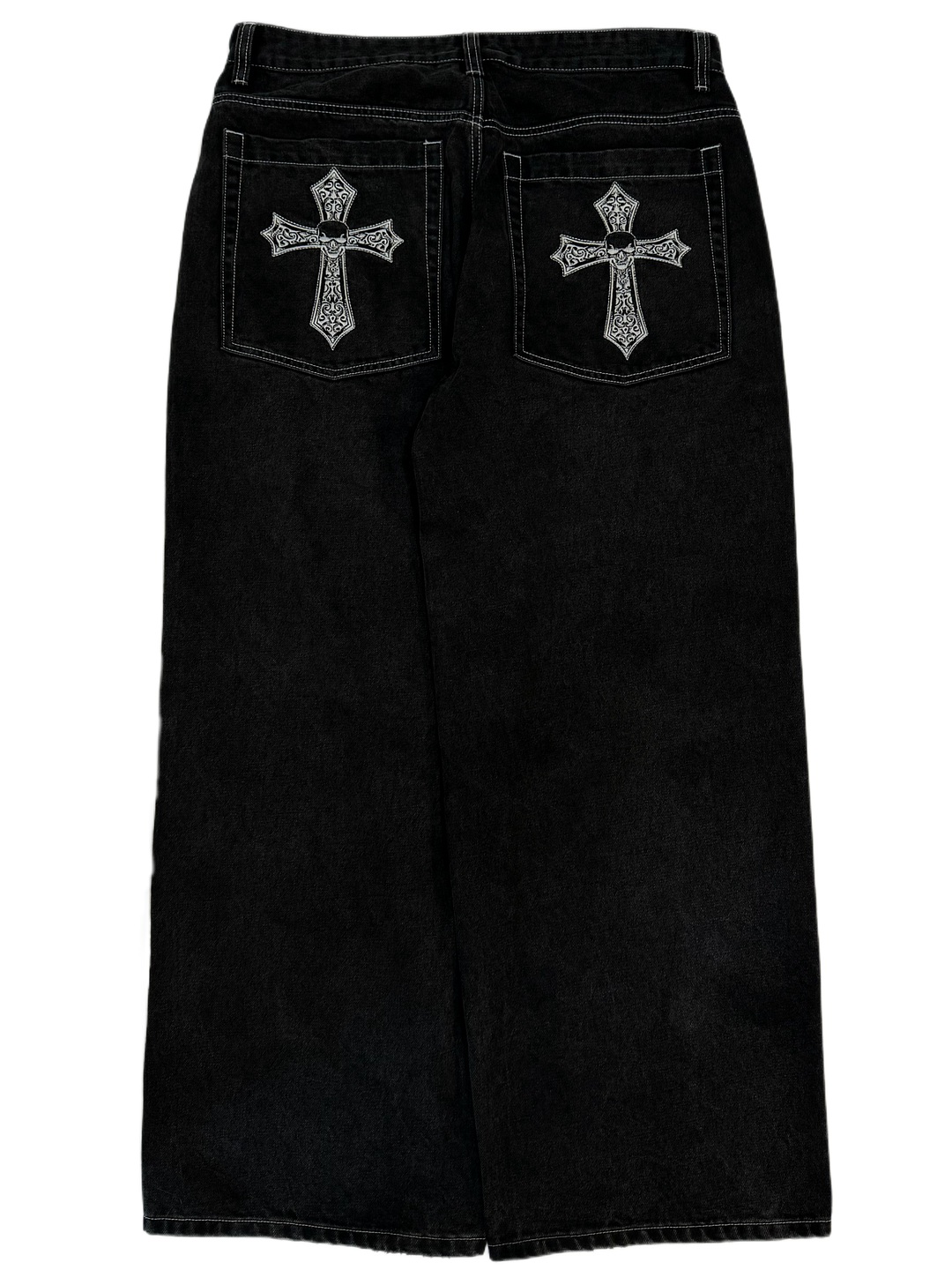Black Skull Cross  Jeans