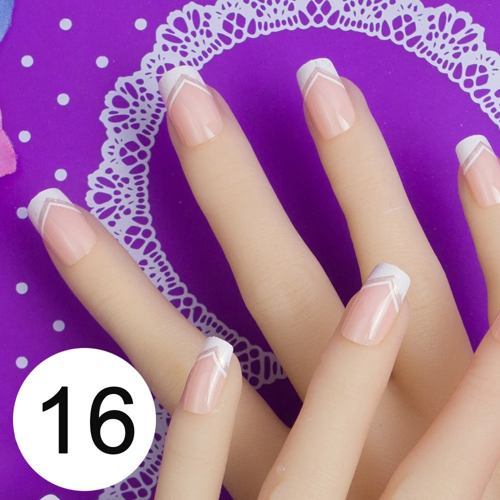 With 1 Piece Of Nail Adhesive Tape 24pcs/Box Press On Nail Art Tips Full Cover 10 Sizes False Nail Art Wedding Nails-Nail Inspo