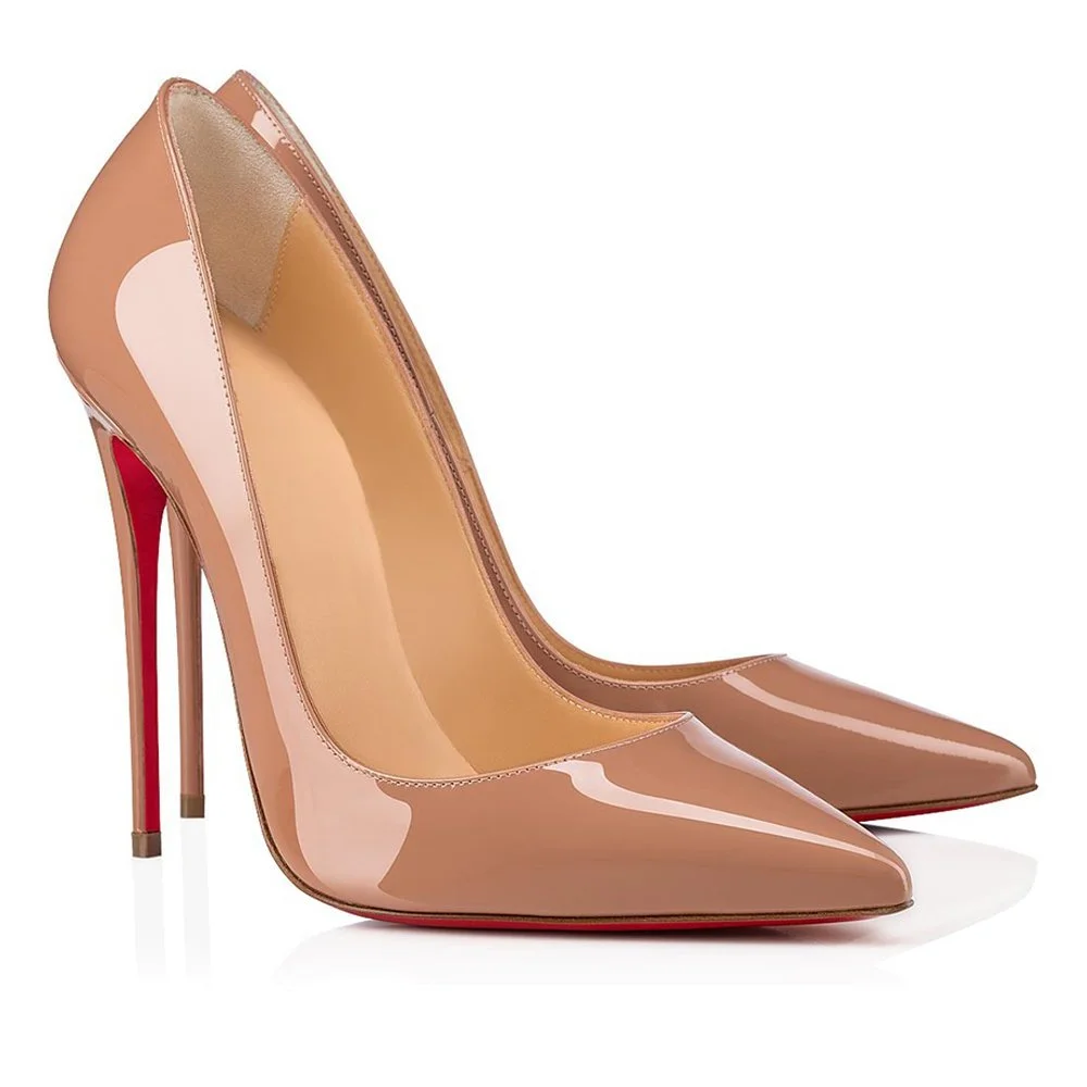 Classic 120mm Red Bottom Women's Daily Party Wedding High Heel Fashion Pumps-MERUMOTE