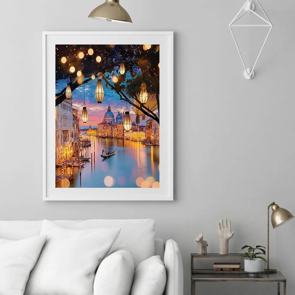 Diamond Painting - Full Round Drill - Town River(30*40cm)