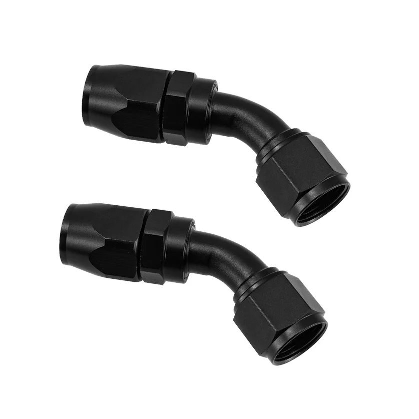 Alloyworks 2pcs 10AN 45 Degree Swivel Hose end Oil Line Fitting Hose End Adapter BLACK