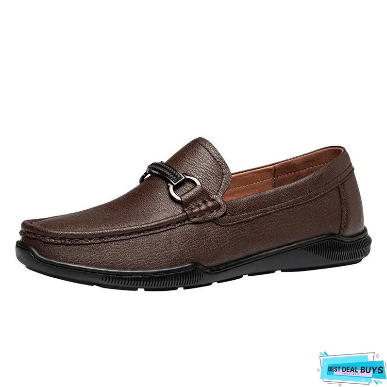 Men's Tods Summer Breathable Trendy First Layer Cowhide Loafers