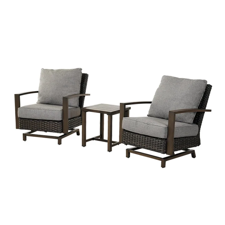Outdoor Aluminum Conversation Sofa Sets, Rattan Furniture Set