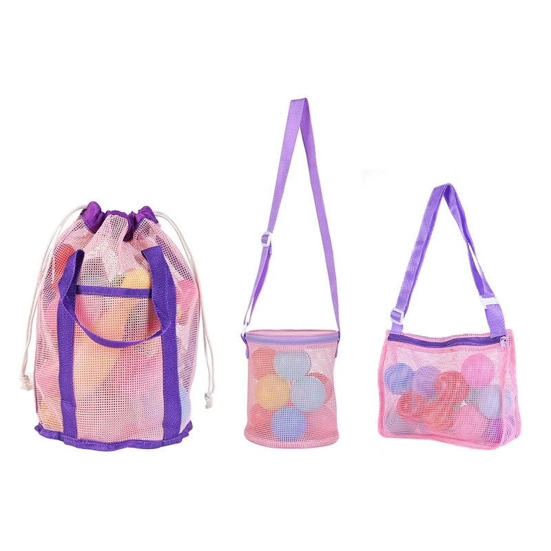 New Color Matching Children’s Toy Bag Shell Storage Bag Travel Beach Bag Hollow Transparent Beach Bag