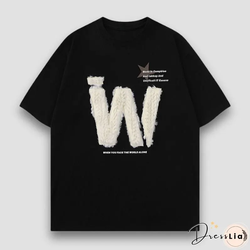 Letter Embroidered Tee