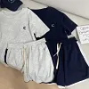 Fashion Clothes Women Summer Short Sleeve T Shirts With Mini Shorts Stretch High Waist Loose Style Two Pieces Sets