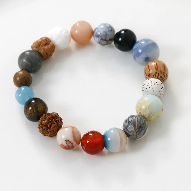 Natural Bodhi Seed Crystal Stone Agate Keep Away Evil Spirits Bracelet